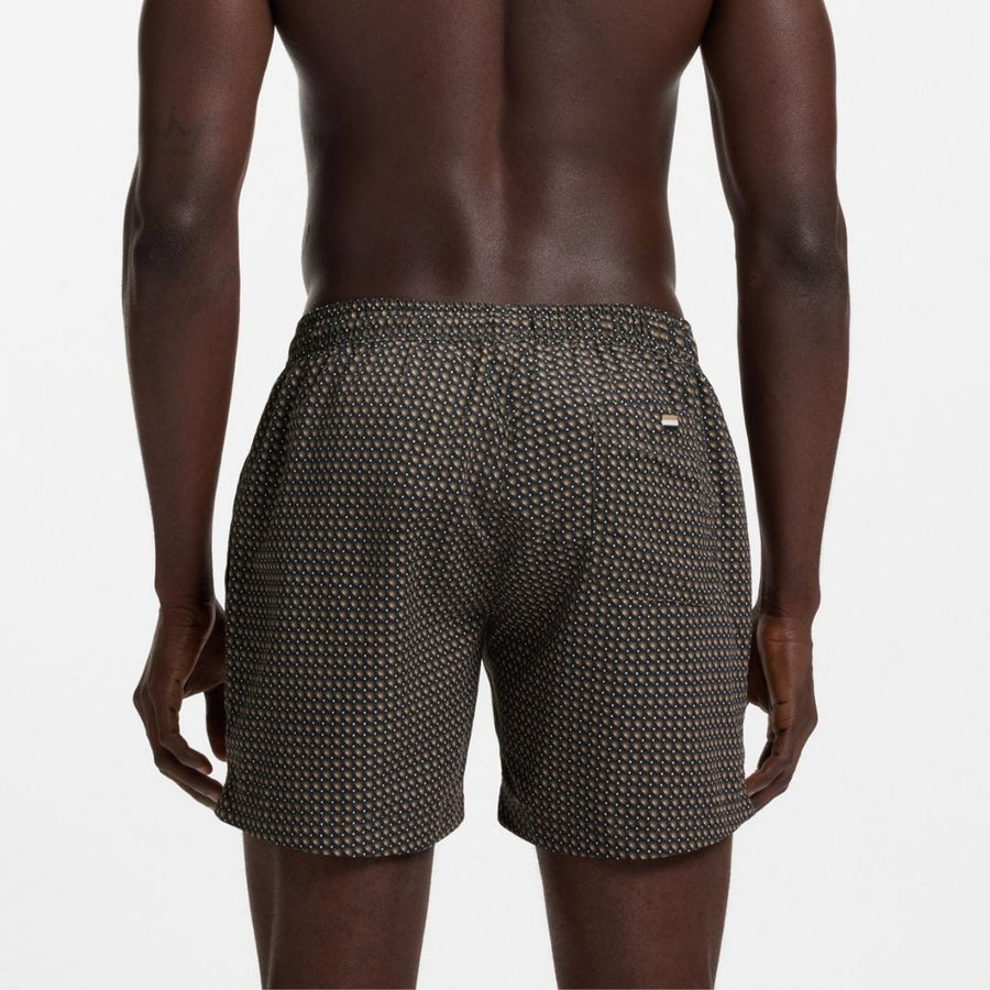 BOSS Vibe Micro-Print Swim Shorts – Black
