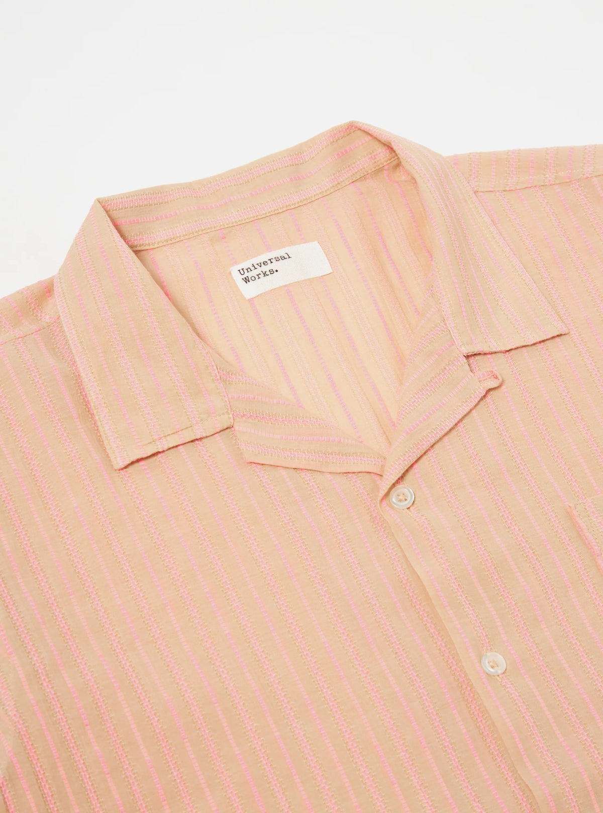 Universal Works Road Shirt - Beige/Pink