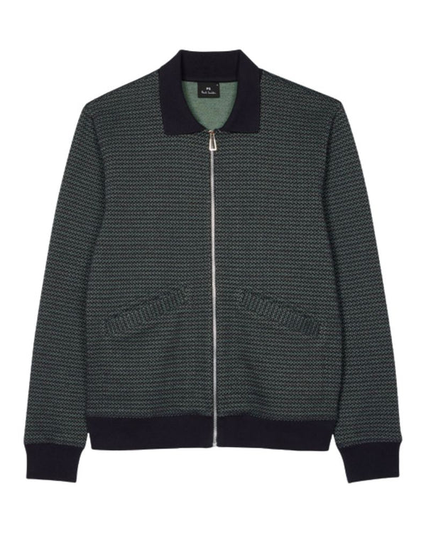 Paul Smith Zip Thru Knitted Cardigans - Blue