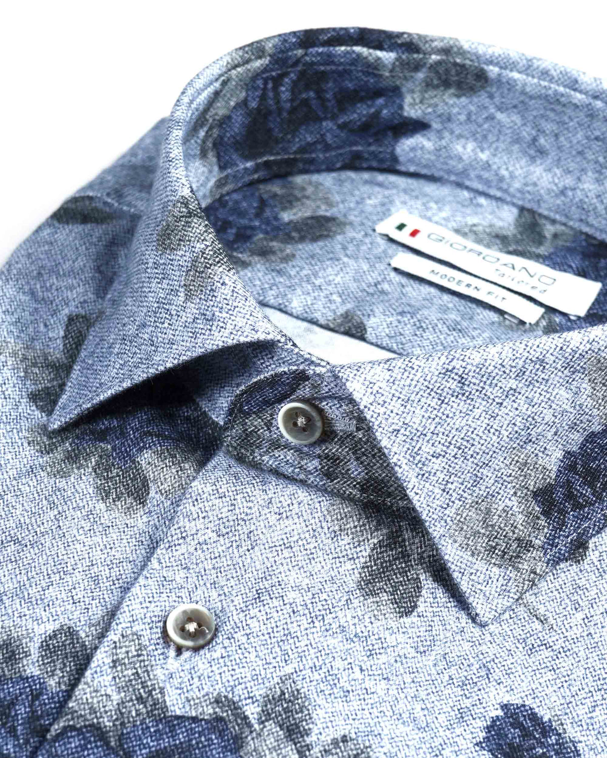 Giordano &#39;Maggiore&#39; Herringbone Floral Print Modern Fit Shirt -Navy