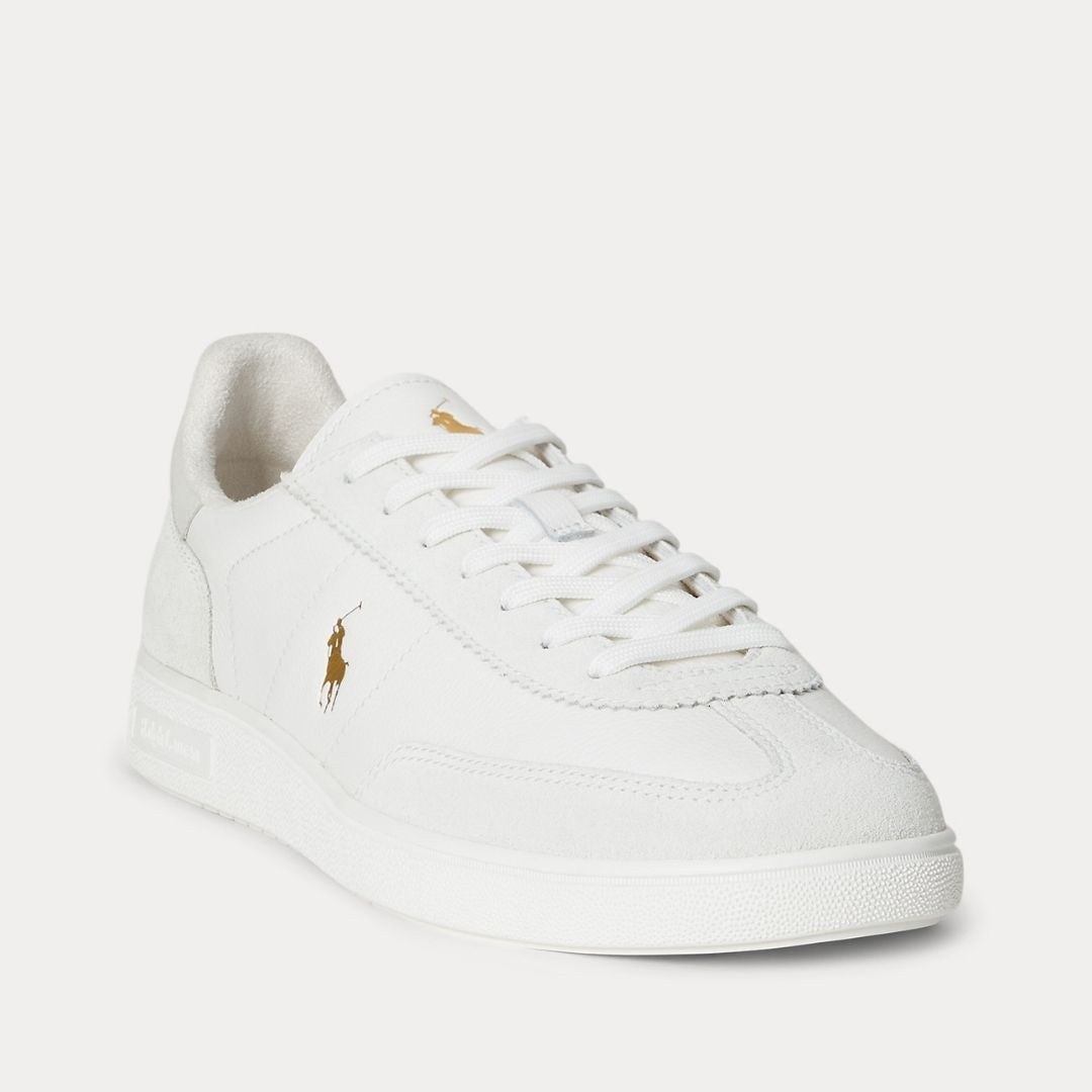 Polo Ralph Lauren Bedford Leather-Suede Trainer - White
