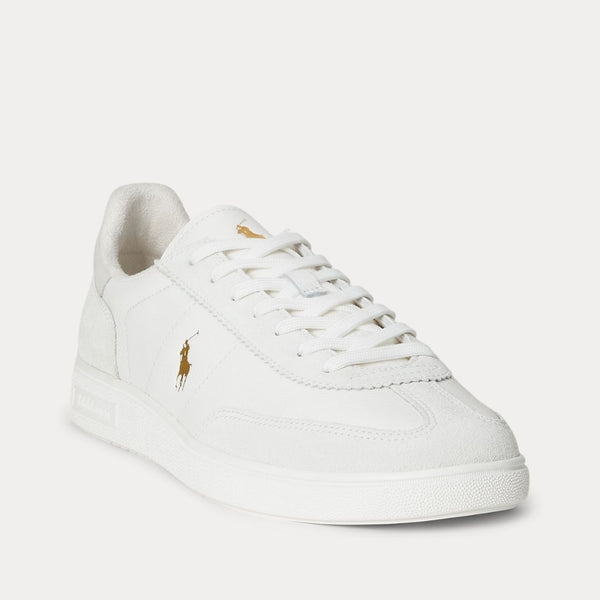 Polo Ralph Lauren Bedford Leather-Suede Trainer - White