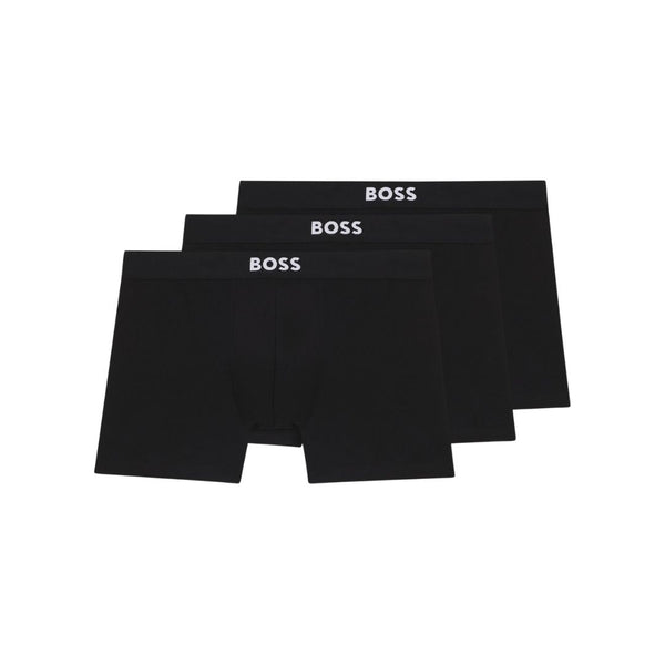 Boss Three-pack of boxer briefs in stretch cotton - Black