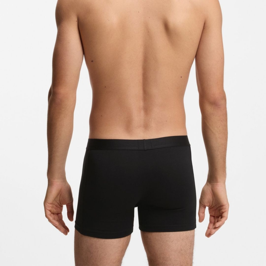 Boss Three-pack of boxer briefs in stretch cotton - Black