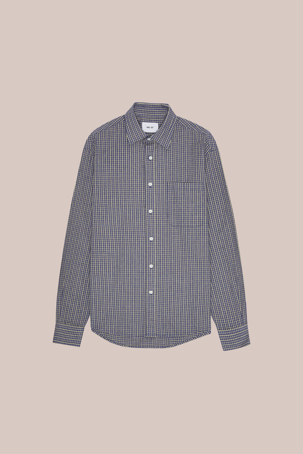 NN07 Deon 5465 Shirt - Eden Check Blue