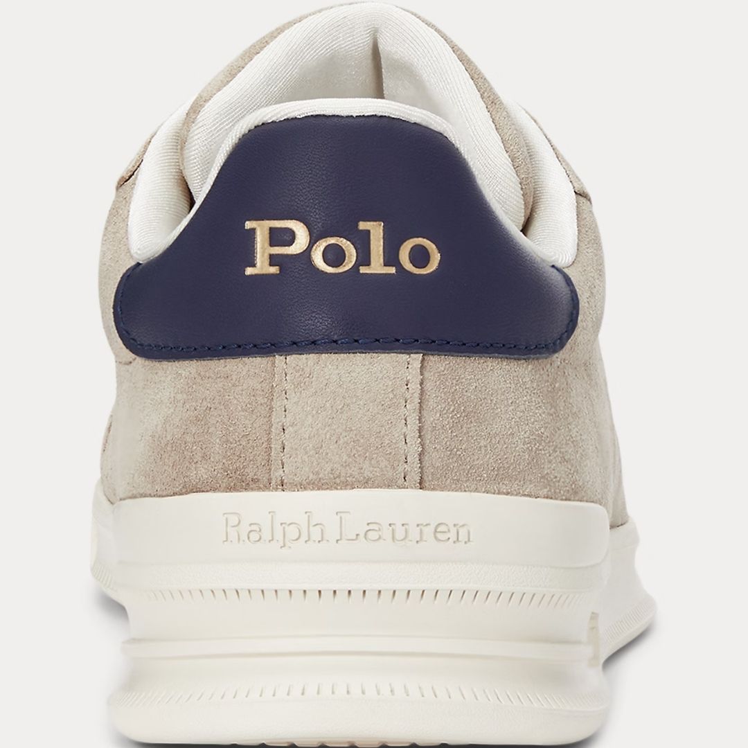 Polo Ralph Lauren Heritage Court II Suede Trainer - OFF WHITE