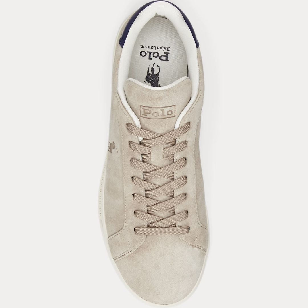 Polo Ralph Lauren Heritage Court II Suede Trainer - OFF WHITE