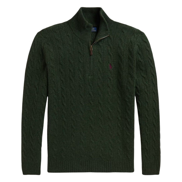 Polo Ralph Lauren Cable-Knit Quarter-Zip Jumper - Green