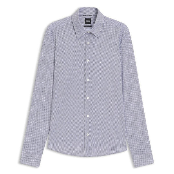 Boss Black BOSS Liam Regular Fit Stretch Shirt Blue/White