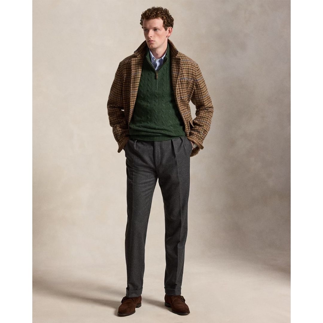Polo Ralph Lauren Cable-Knit Quarter-Zip Jumper - Green
