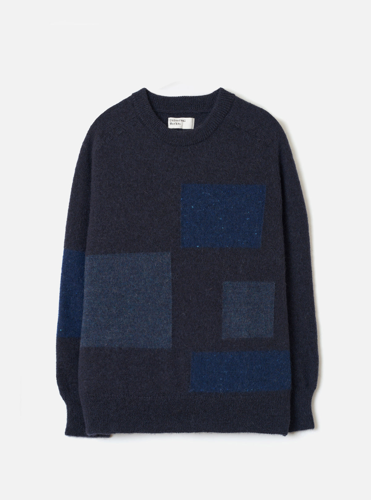 Universal Works British Wool Navy-Lyon Crew Knit - Navy