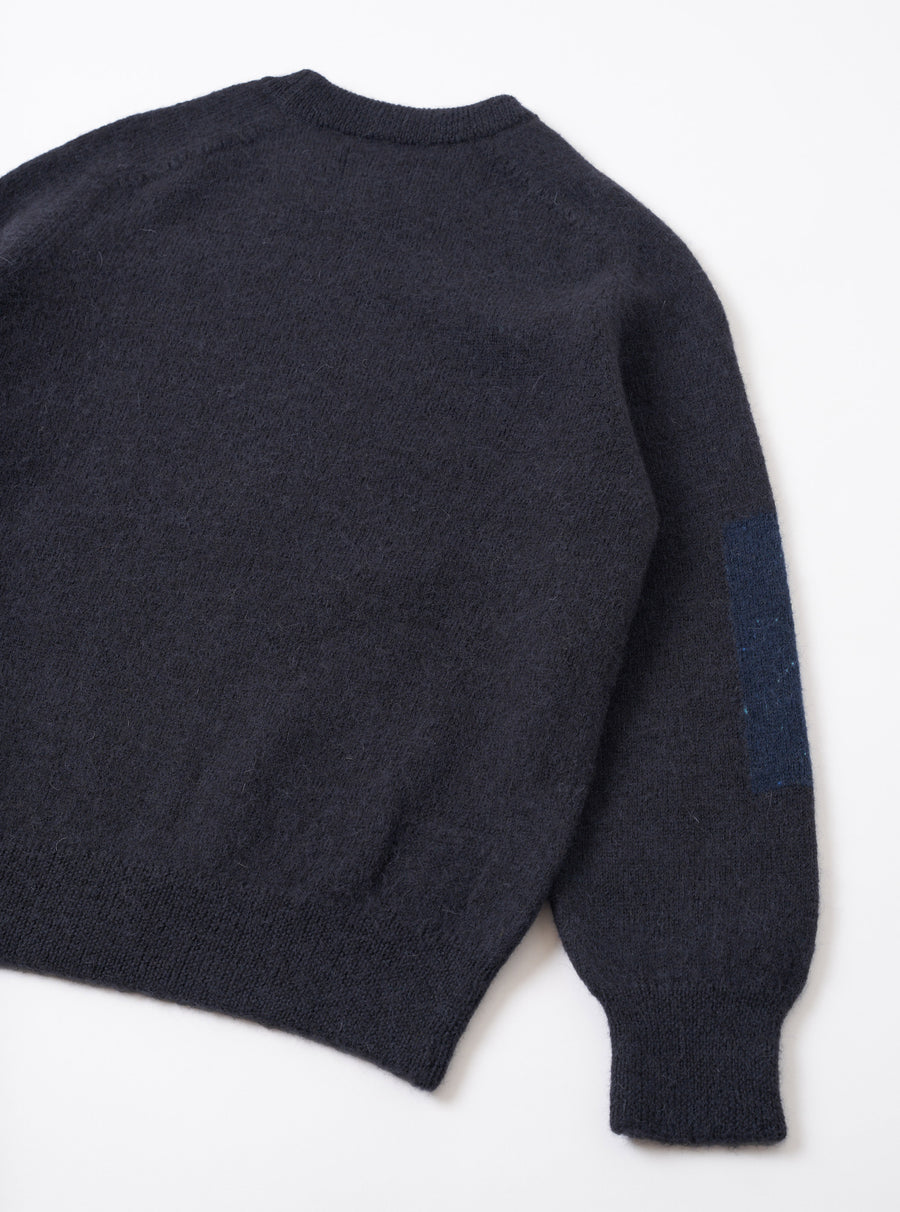 Universal Works British Wool Lyon Crew Knit - Navy