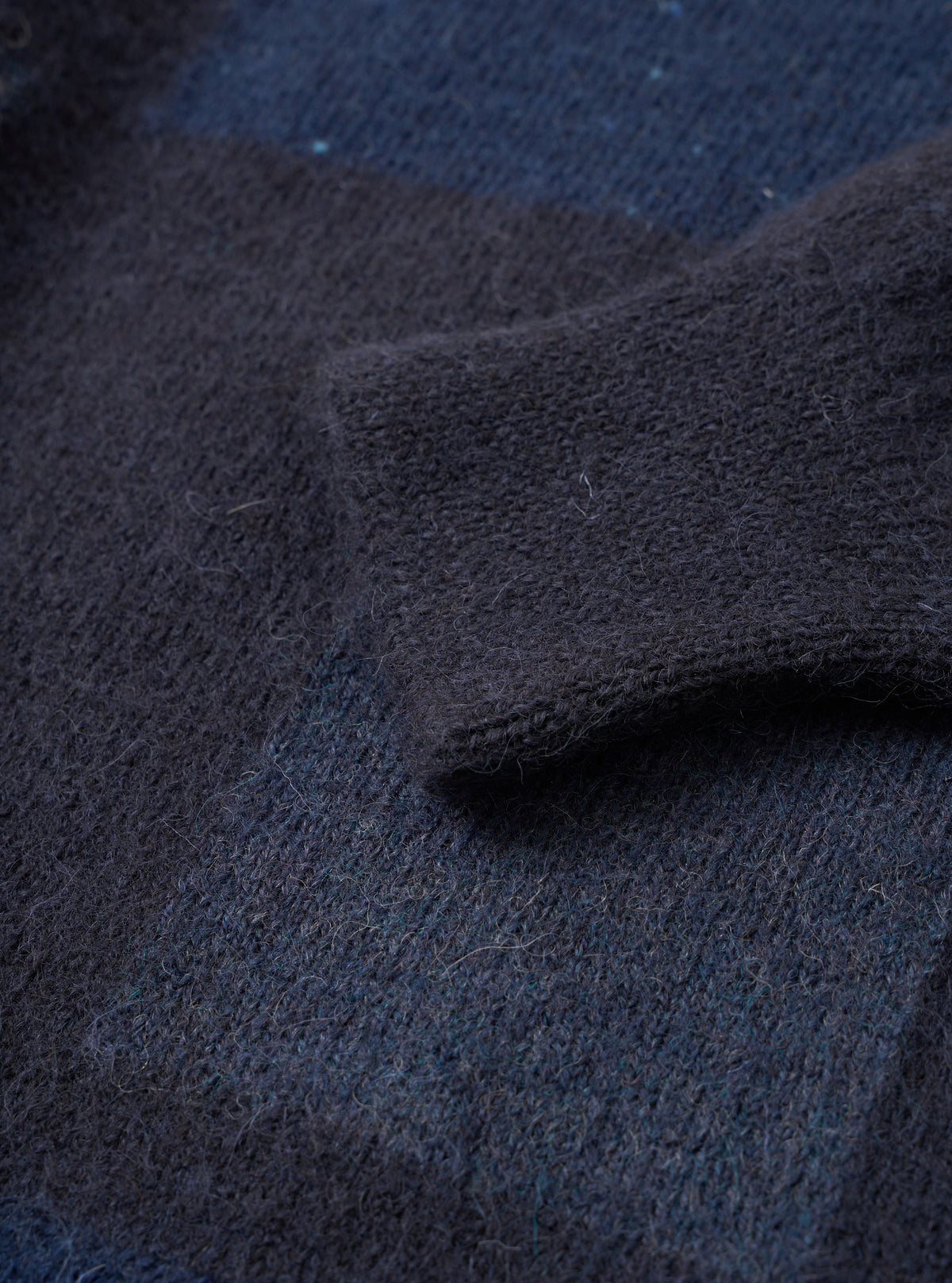 Universal Works British Wool Navy-Lyon Crew Knit - Navy