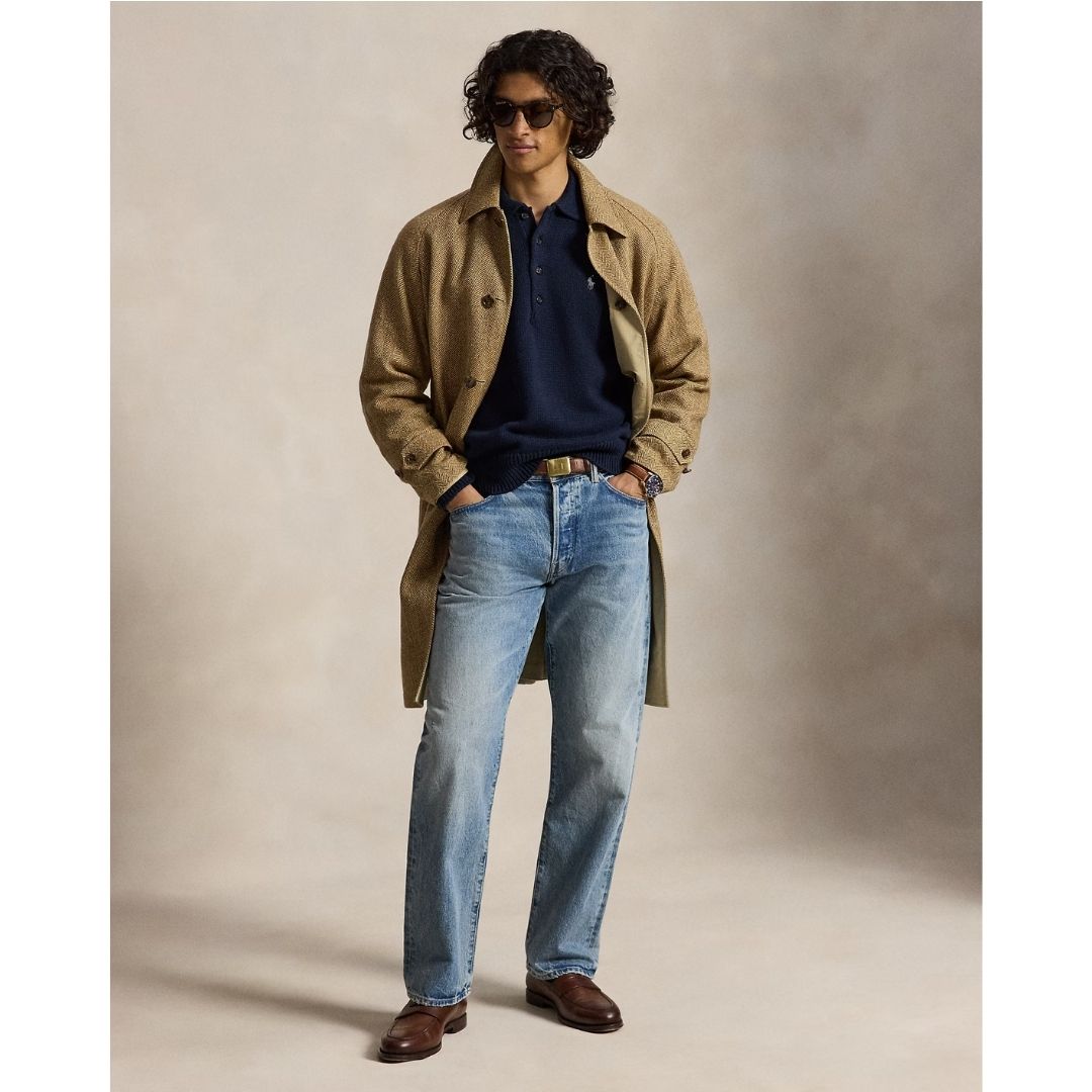 Polo Ralph Lauren Relaxed Fit Cable Cotton Polo Jumper Navy