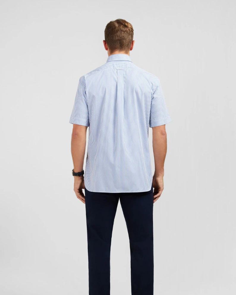 Eden Park Short Sleeved Stripe Shirt - Blue
