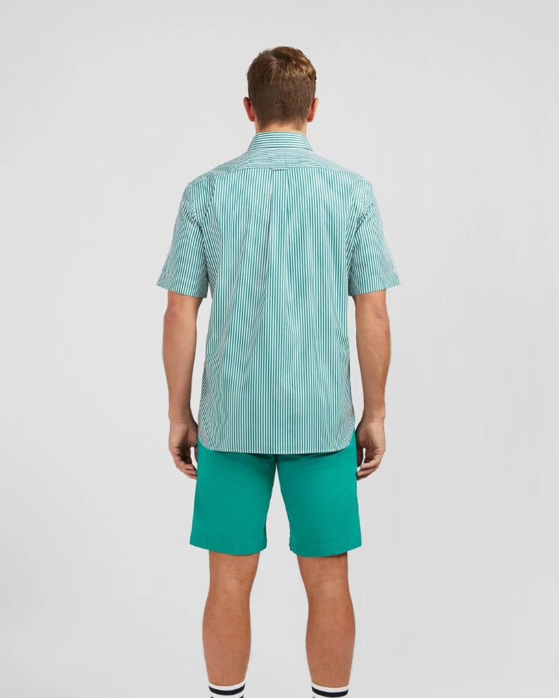 Eden Park Short Sleeved Stripe Shirt - Green