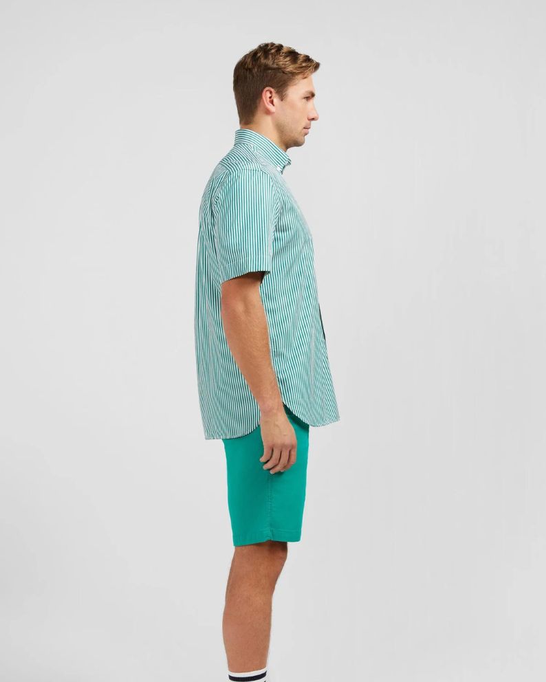 Eden Park Short Sleeved Stripe Shirt - Green