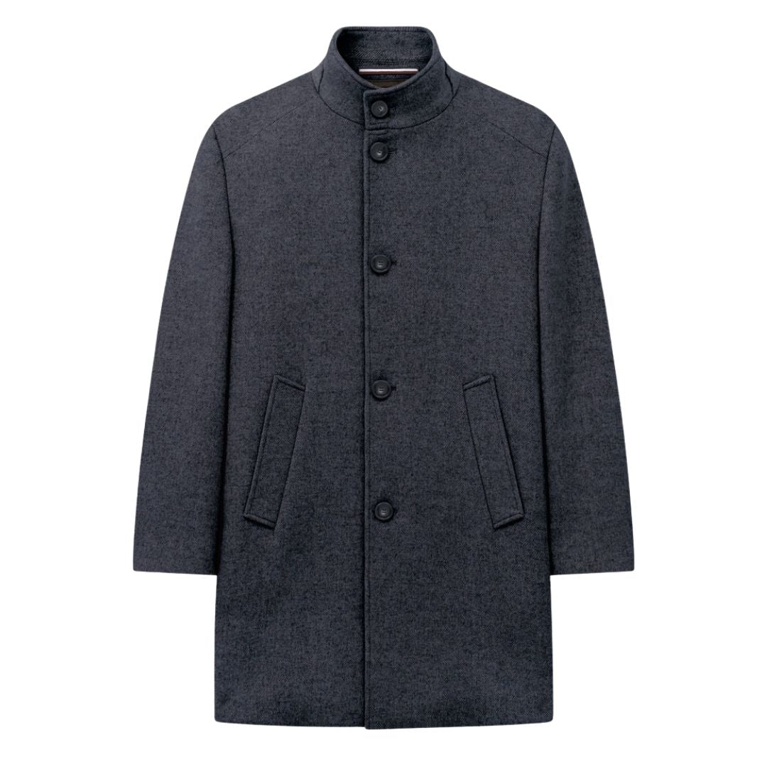 Bugatti Stand-collar coat with Flex-city comfort - Navy