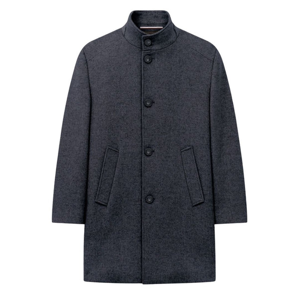 Bugatti Stand-collar coat with Flex-city comfort - Navy