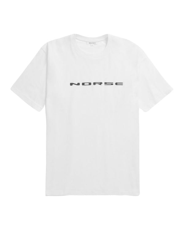 Norse Projects Simon Loose Organic Brush Bevel Logo T-Shirt - White