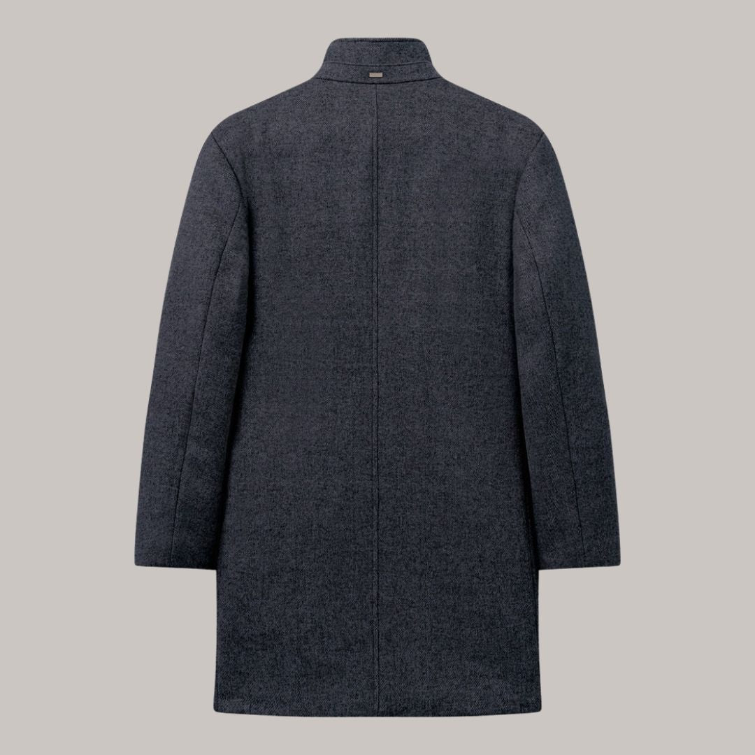 Bugatti Stand-collar coat with Flex-city comfort - Navy