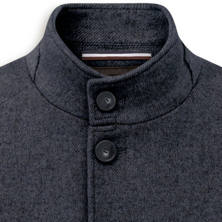 Bugatti Stand-collar coat with Flex-city comfort - Navy