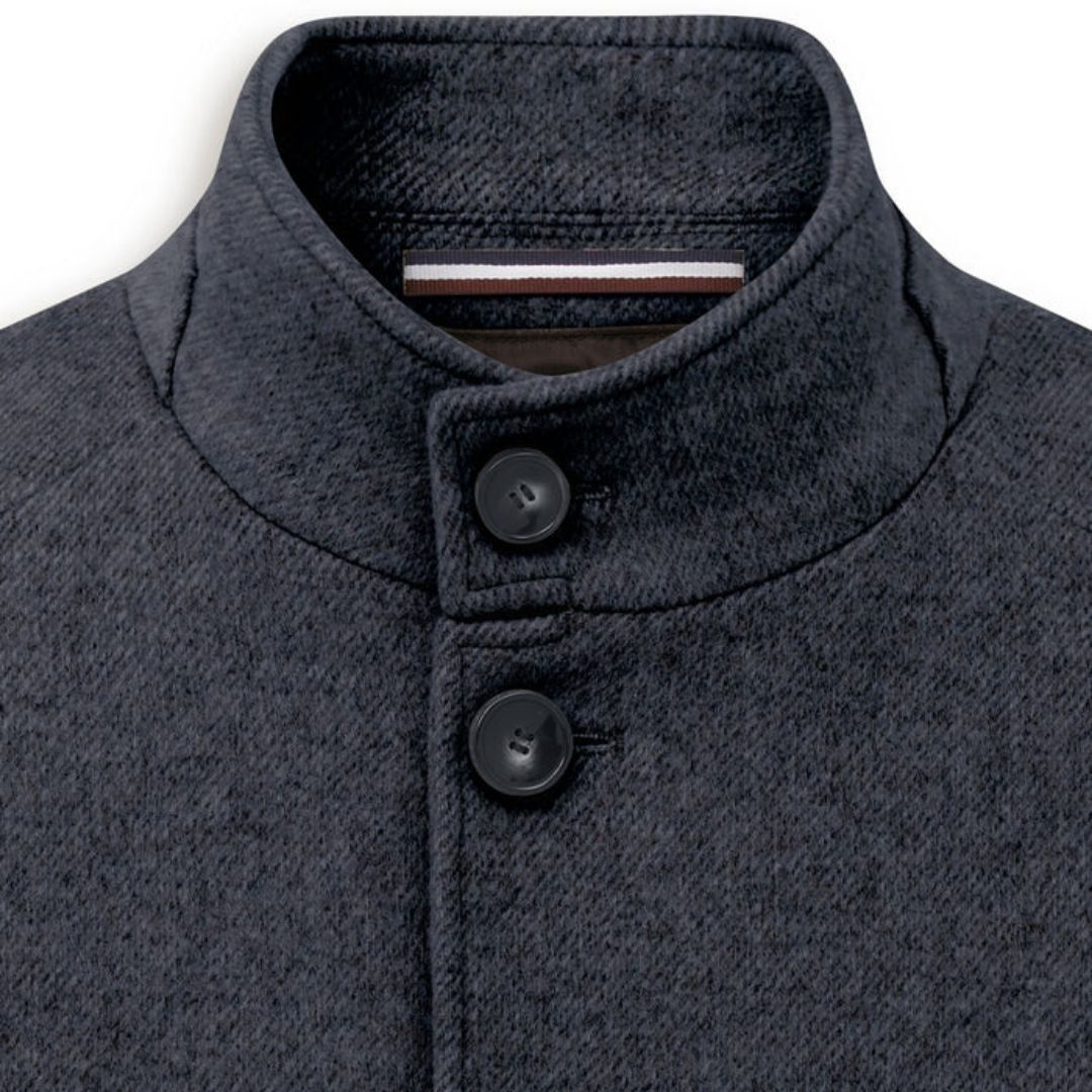 Bugatti Stand-collar coat with Flex-city comfort - Navy