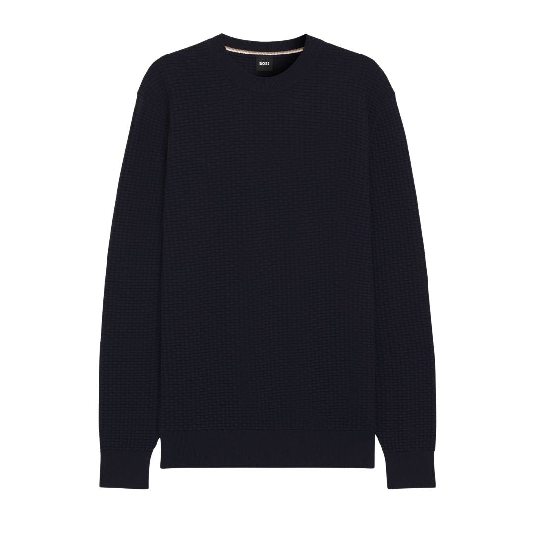 Boss Black H-Imberto Cotton Sweater Knit - Blue