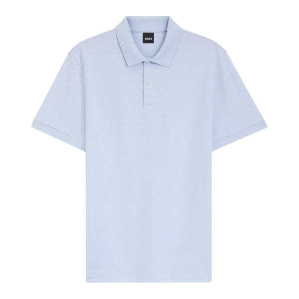 Boss Black H-Parlay Cotton Polo Bubble Structure - Blue