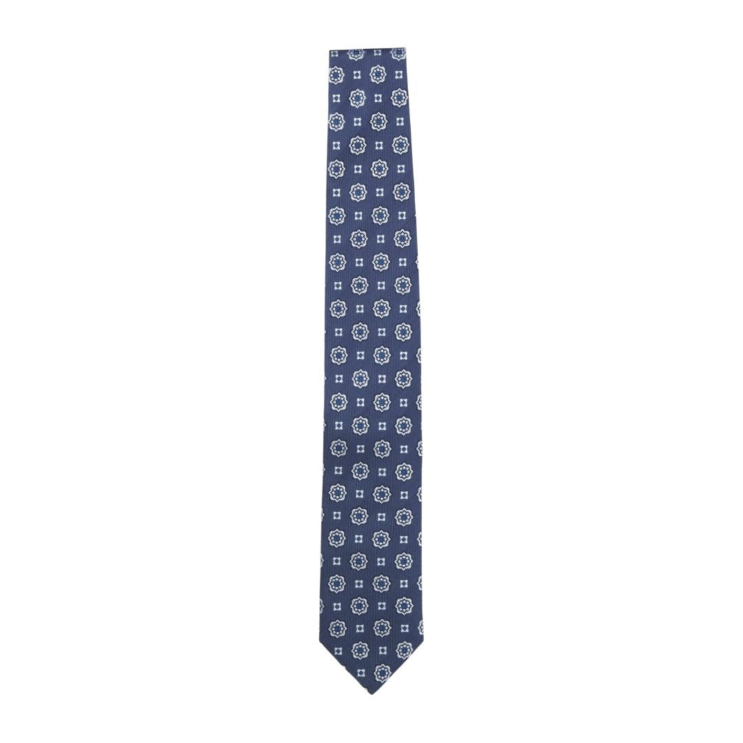 Boss Black H-TIE Jacquard Pattern Silk Blend - Blue