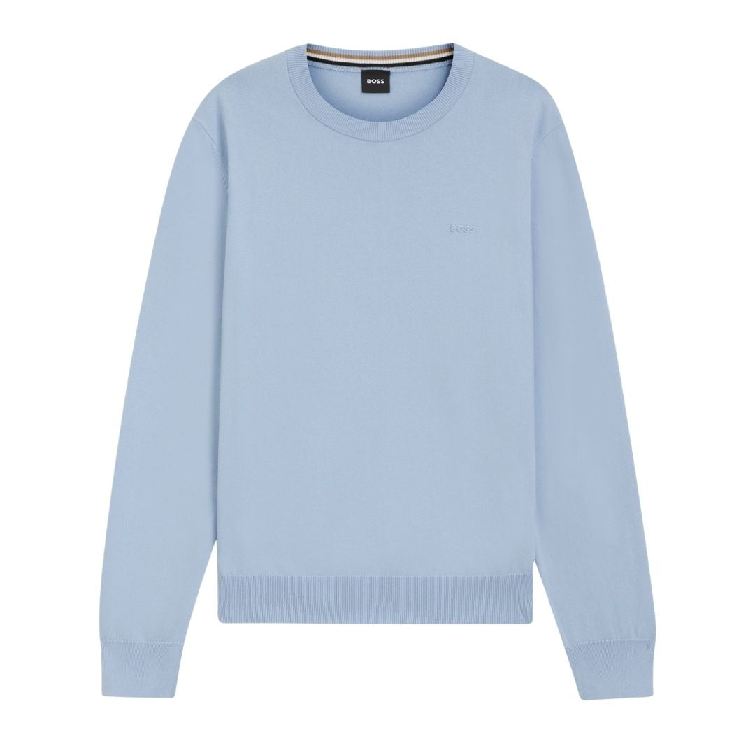 Boss Upacas Sweater with Embroidered Logo - Blue