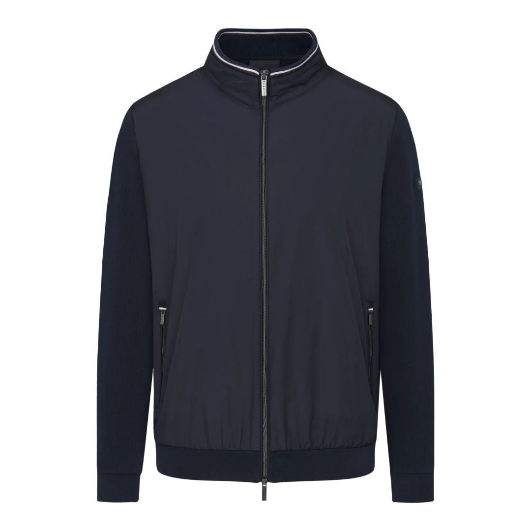Bugatti Zip Thru Casual Knitted Jkt - Navy