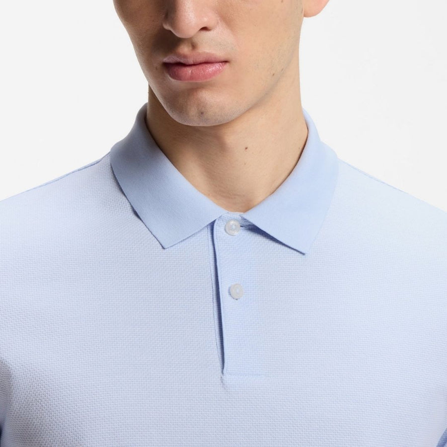 BOSS Black H-Parlay Structured Cotton Polo – Blue