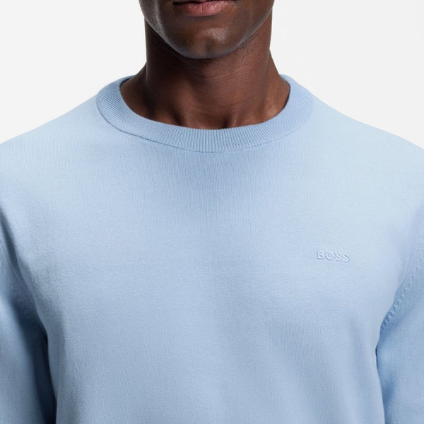 Boss Upacas Sweater with Embroidered Logo - Blue