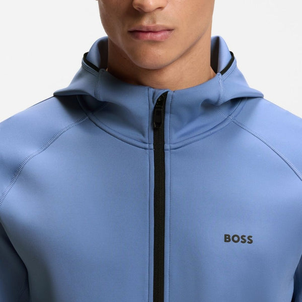 Boss Green Sicon Active Hooded Zip Thru Sweat - Blue