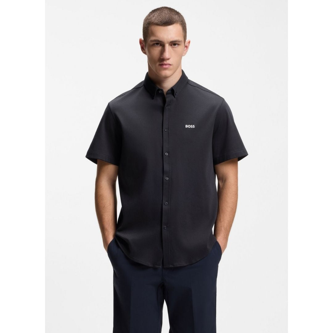 Boss Green Regular Fit Shirt Wrinkle Resistant ss - Blue