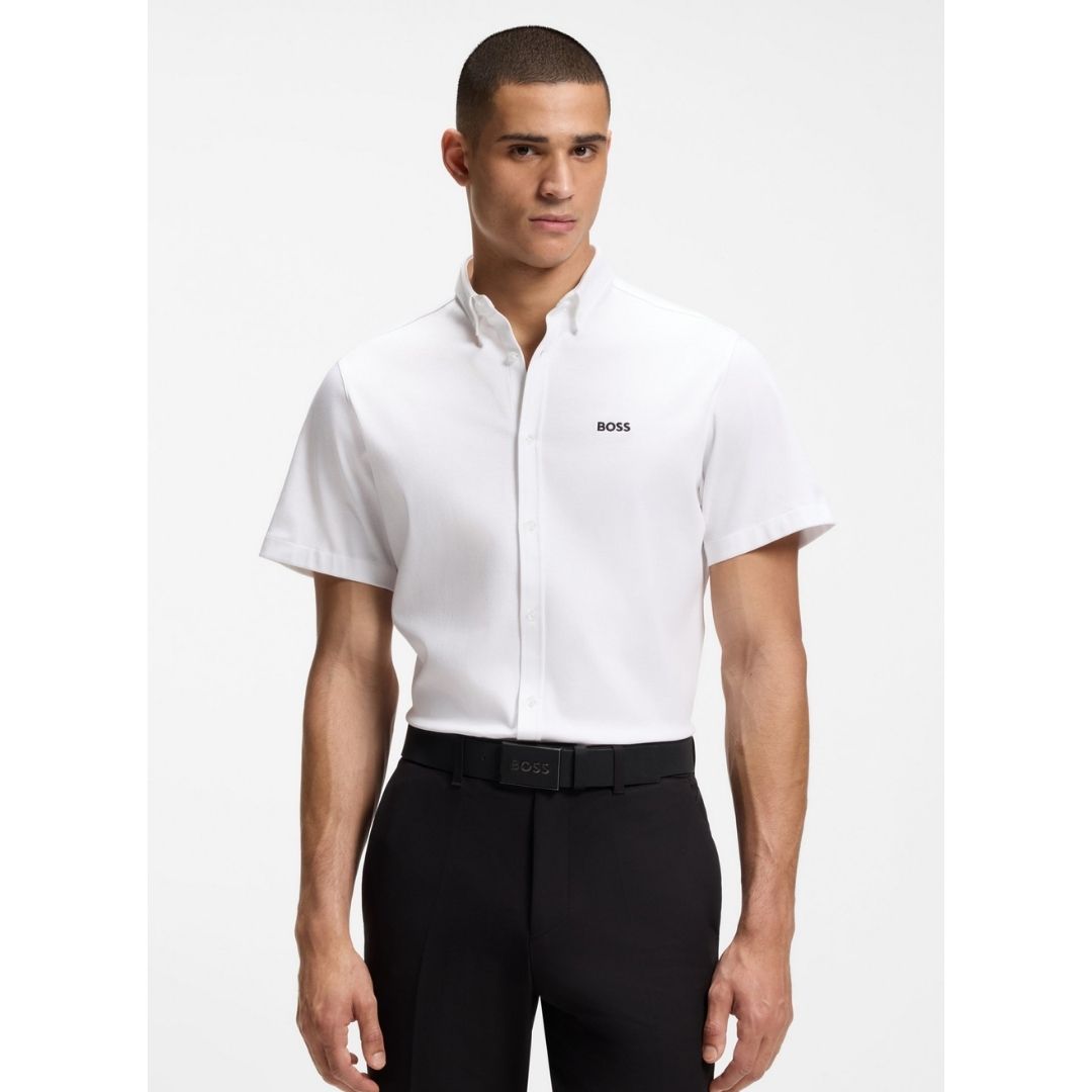 Boss Green ST Motion Regular Fit Shirt Wrinkle Resistant - White