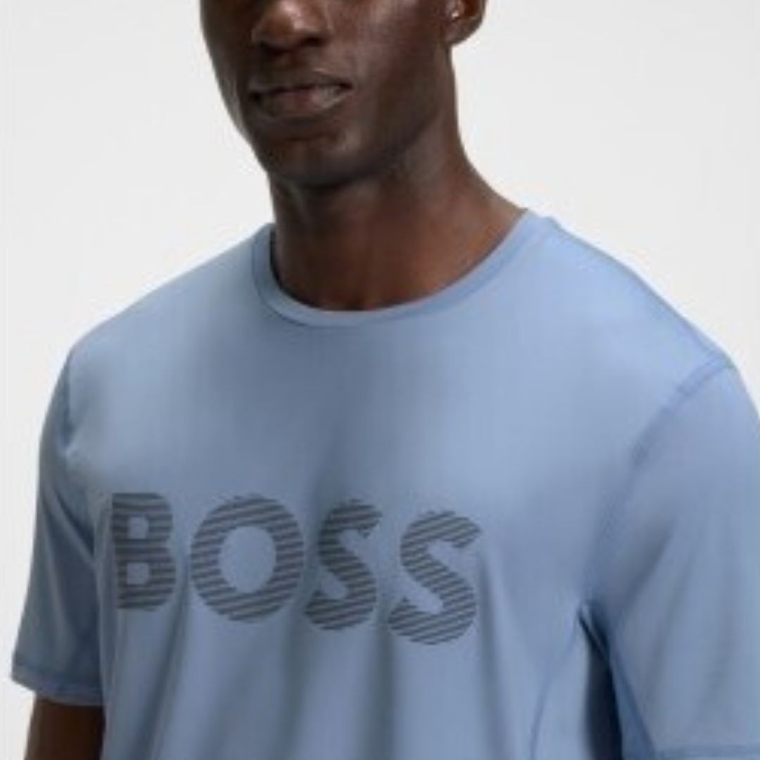 Boss Green Tee Active Slim-Fit T-Shirt -  Blue
