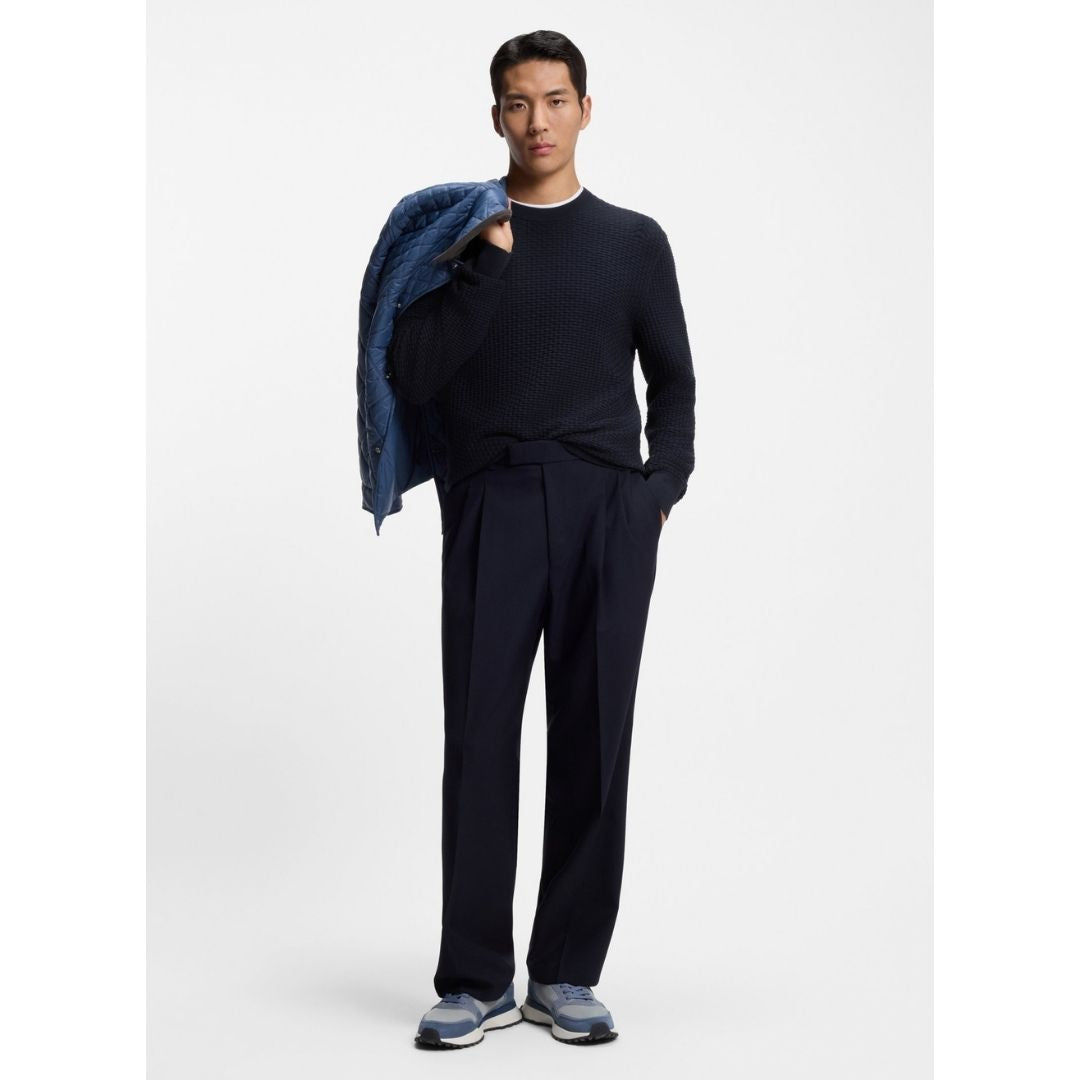 Boss Black H-Imberto Cotton Sweater Knit - Blue