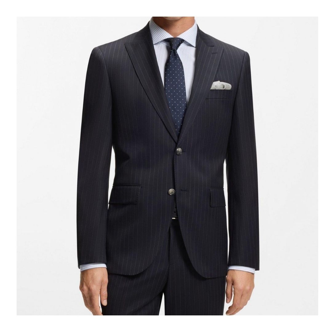 Boss Black H-Jeckson-2Pcs Striped Suit - Blue