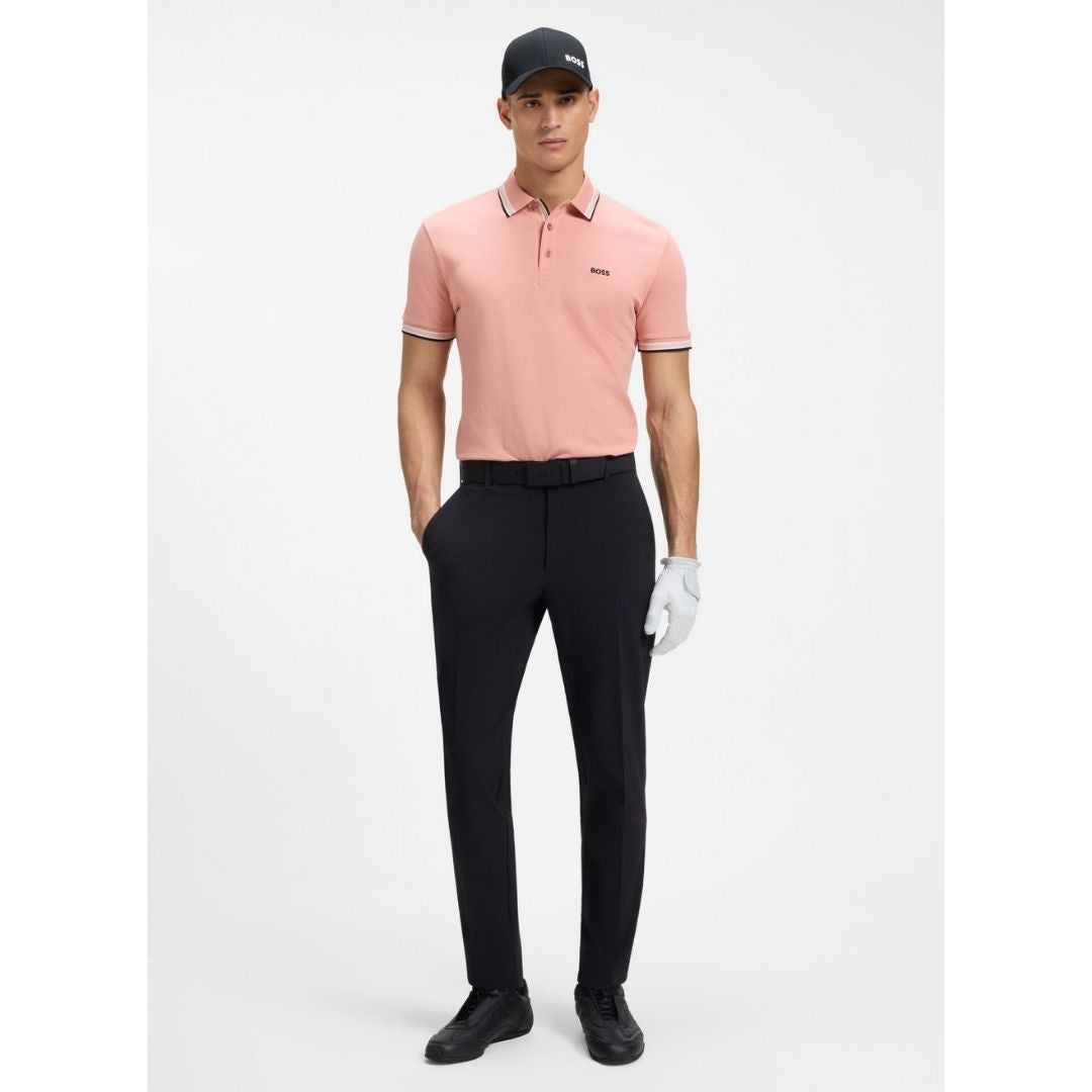 Boss Green Paddy Polo Shirt in Cotton Pique - Pink