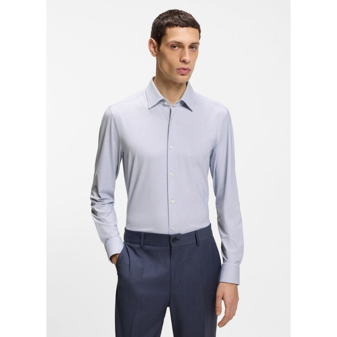 Boss Black P-HANK-K Slim Shirt Italian Performance - Dk Blue