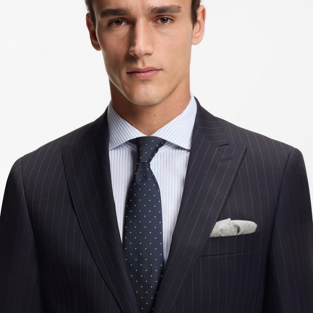 Boss Black H-Jeckson-2Pcs Striped Suit - Blue