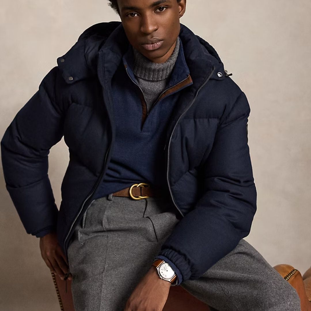 Polo Ralph Lauren Herringbone-Print Luxury Jersey Pullover - Navy
