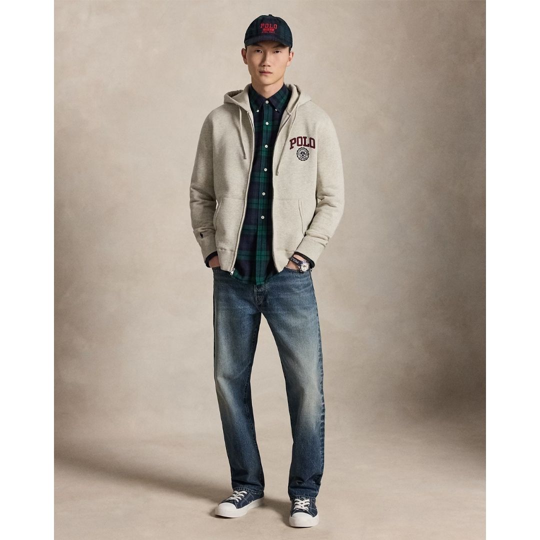 Polo Ralph Lauren Logo Fleece Full-Zip Hoodie - Grey