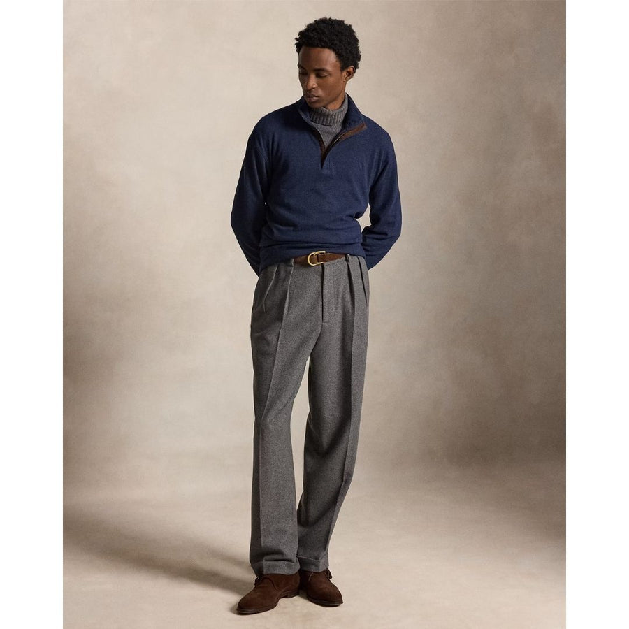 Polo Ralph Lauren Herringbone-Print Luxury Jersey Pullover - Navy
