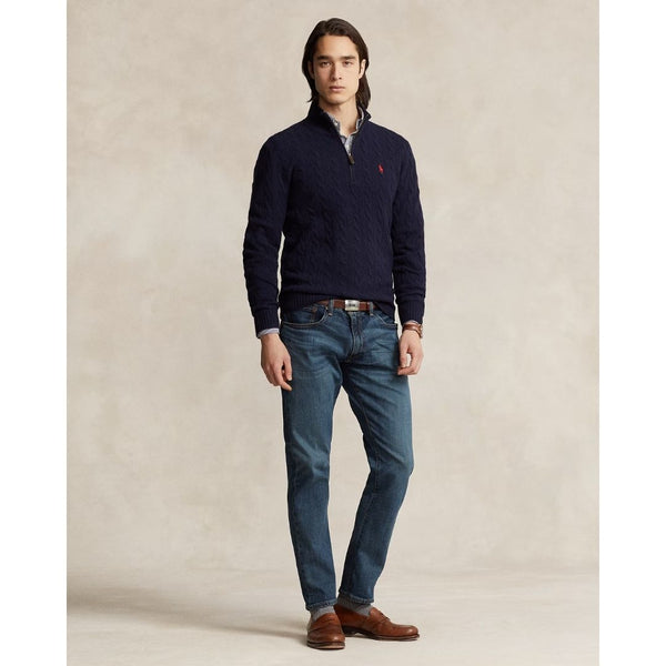 Polo Ralph Lauren Cable-Knit Quarter-Zip Jumper - Navy
