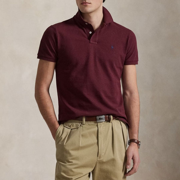 Polo Ralph Lauren Iconic Custom Slim Fit Mesh Polo - Wine