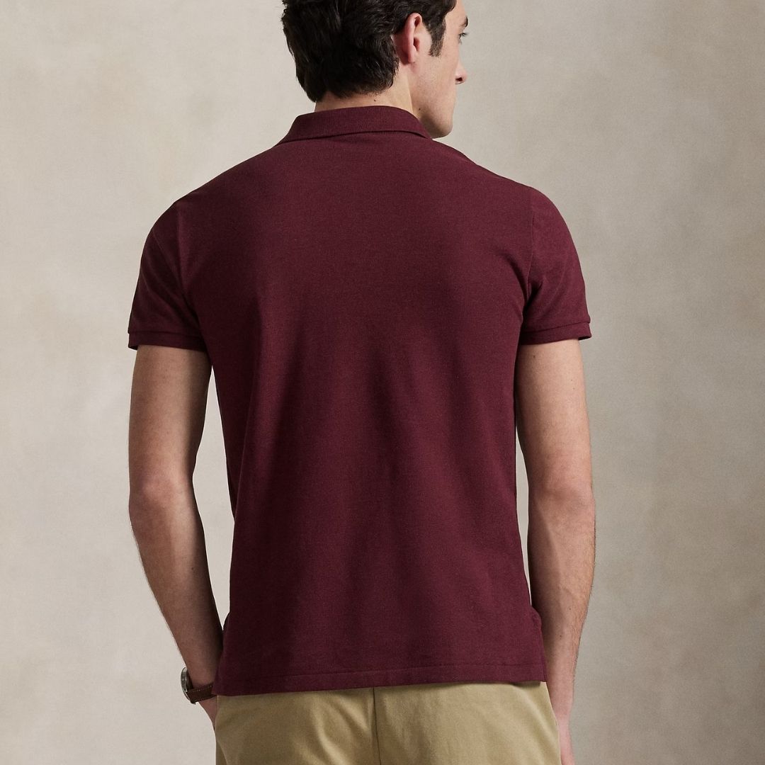 Polo Ralph Lauren Iconic Custom Slim Fit Mesh Polo - Wine