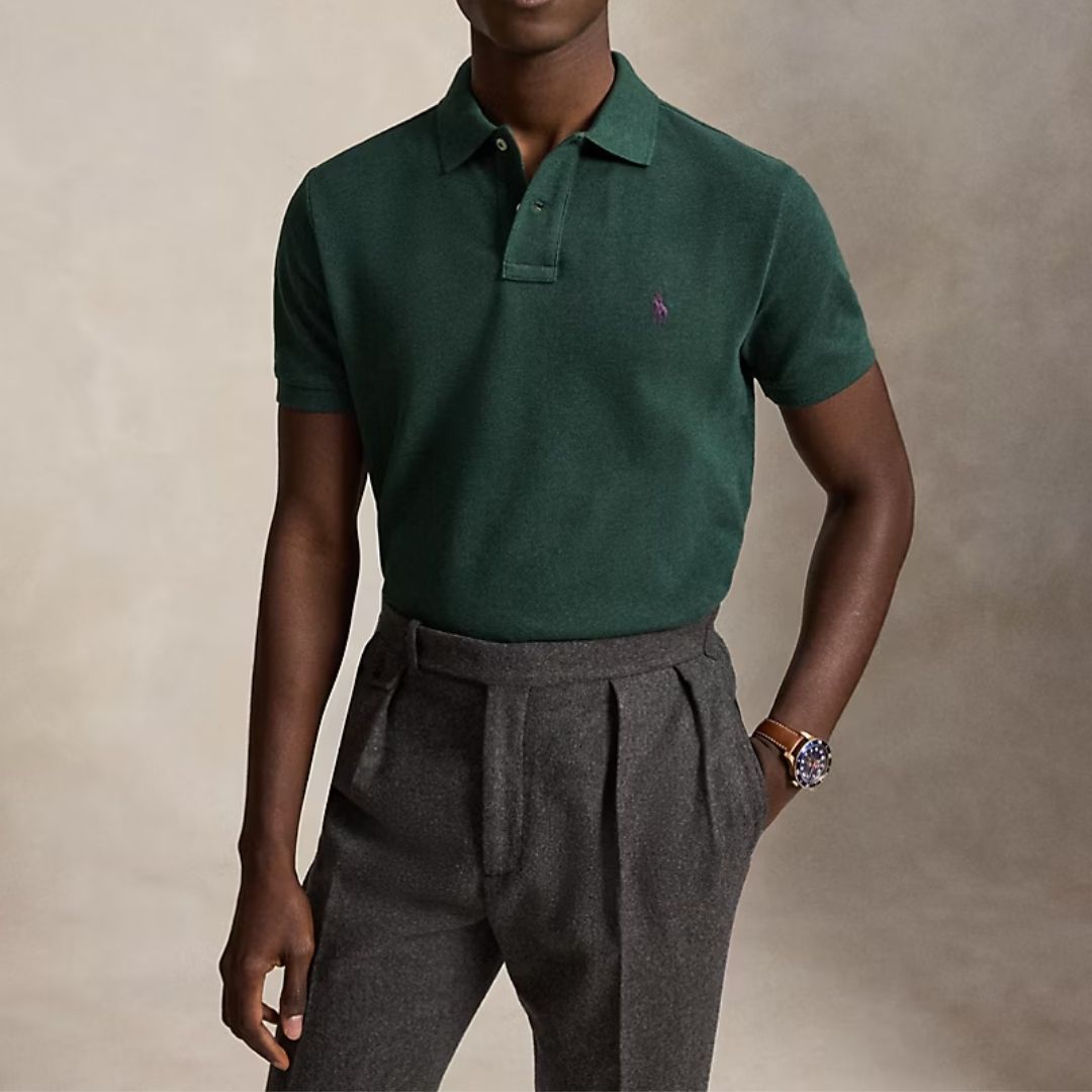Polo Ralph Lauren Iconic Custom Slim Fit Mesh Polo - Green